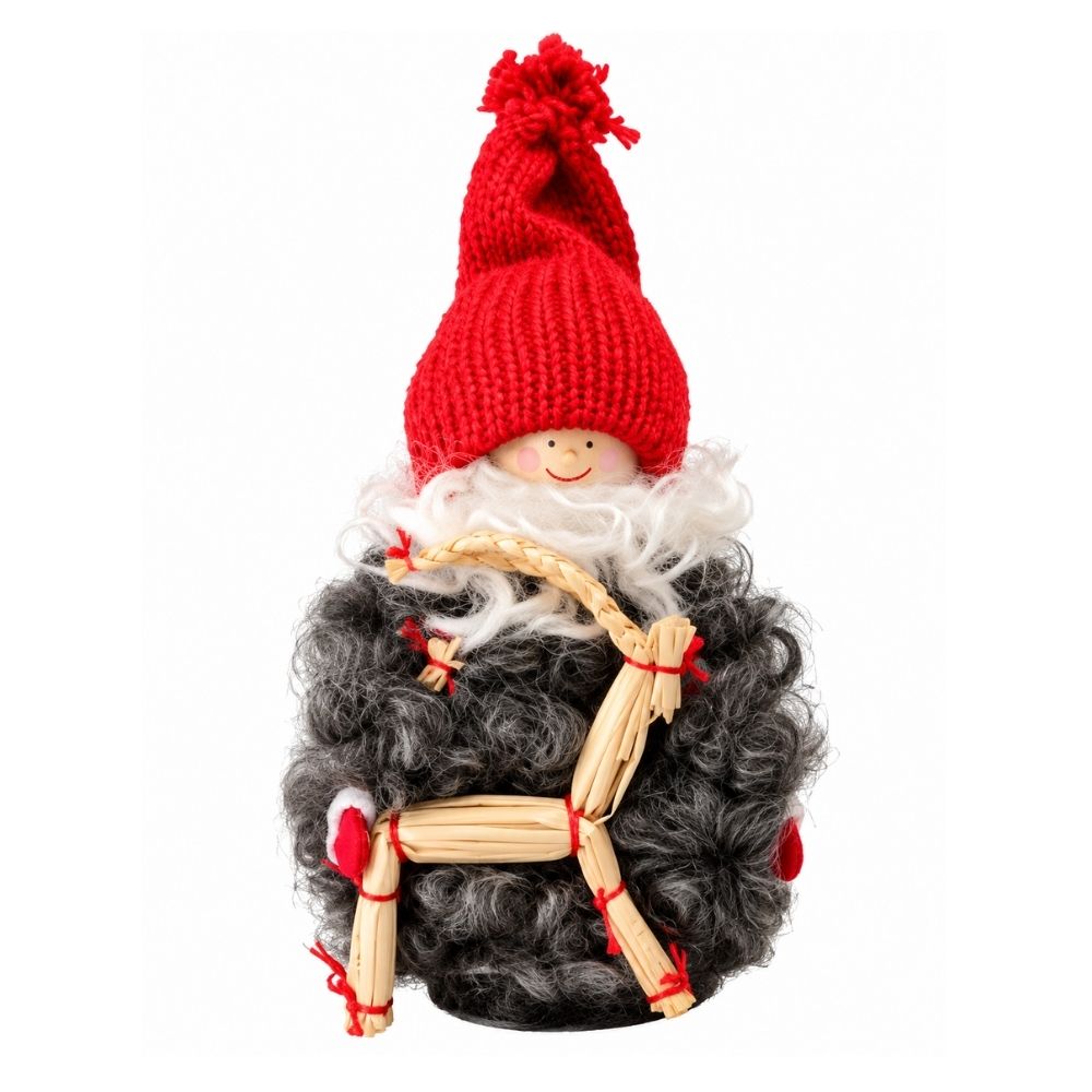 SantaSheepskinwithStrawGoat14cm