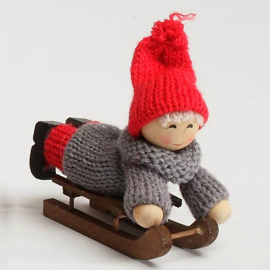 Santa on a Sled 10cm