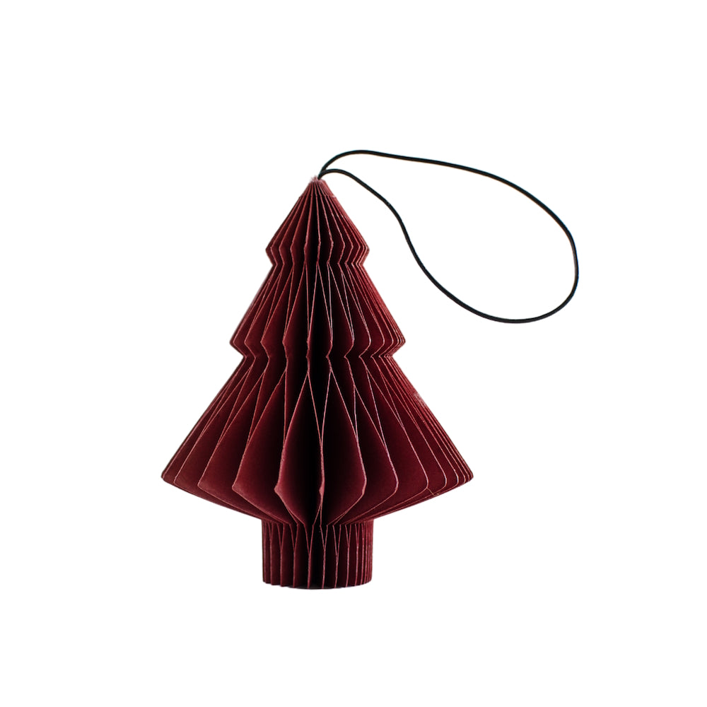 Tree Paper Ornament red