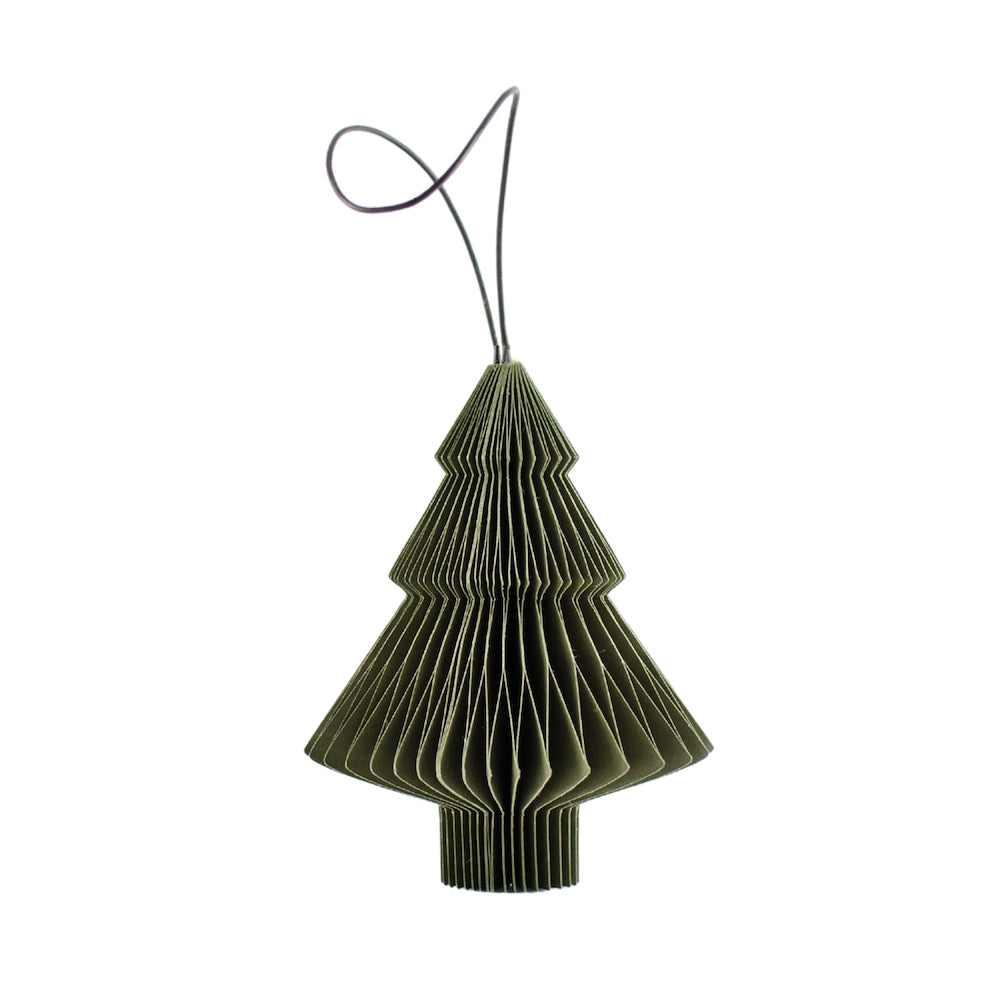 Tree Paper Ornament olive green