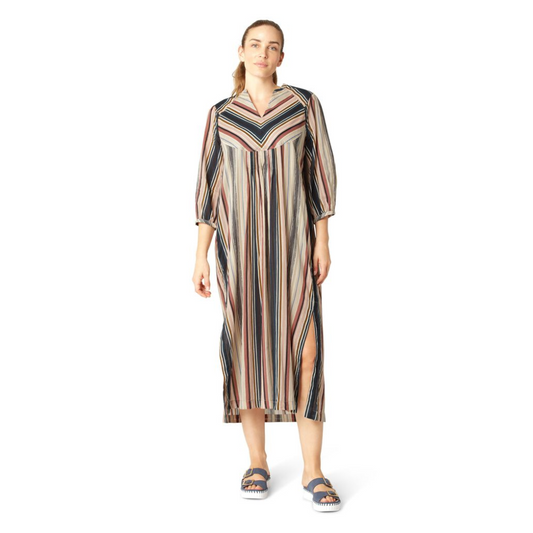 Ilse Jacobsen Organic Cotton Dress Beige Striped