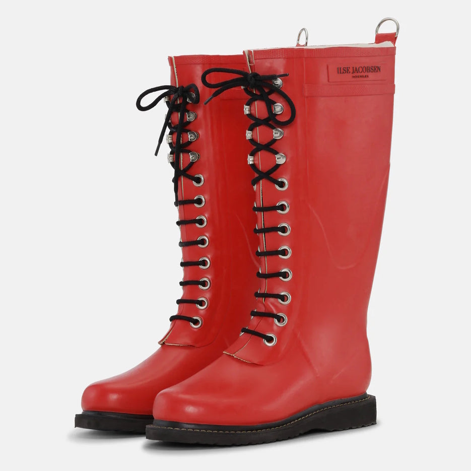 llse Jacobsen Long Lace Boots Red