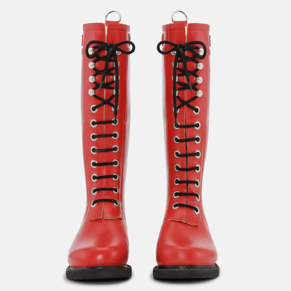 llse Jacobsen Long Lace Boots Red