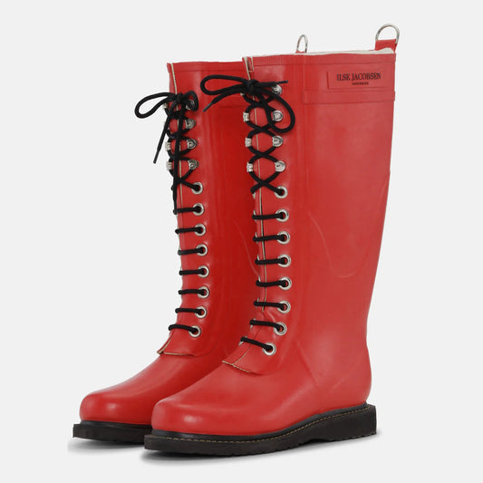 llse Jacobsen Long Lace Boots Red