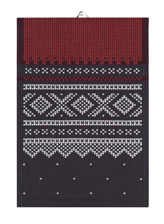 Ekelund Marius Tea Towel red-black 35x50