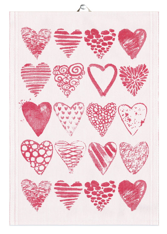 Ekelund Hearts Tea Towel 35x50