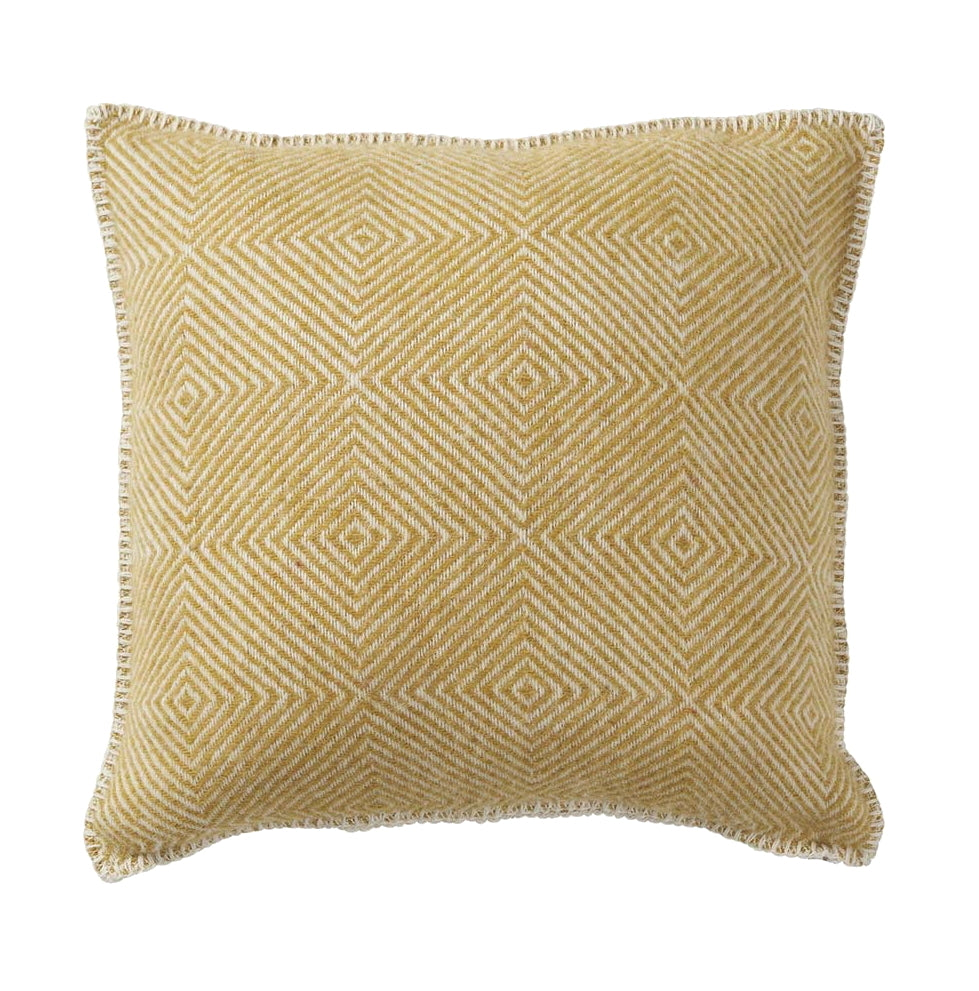 Klippan-gooseye-recycled-wool-cushion-cover-yellow