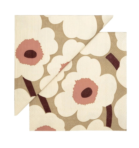 Marimekko Unikko Cream Rose Cocktail Napkin