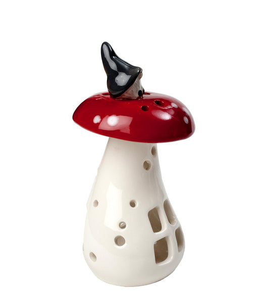 Gnome Mushroom Lantern 14cm