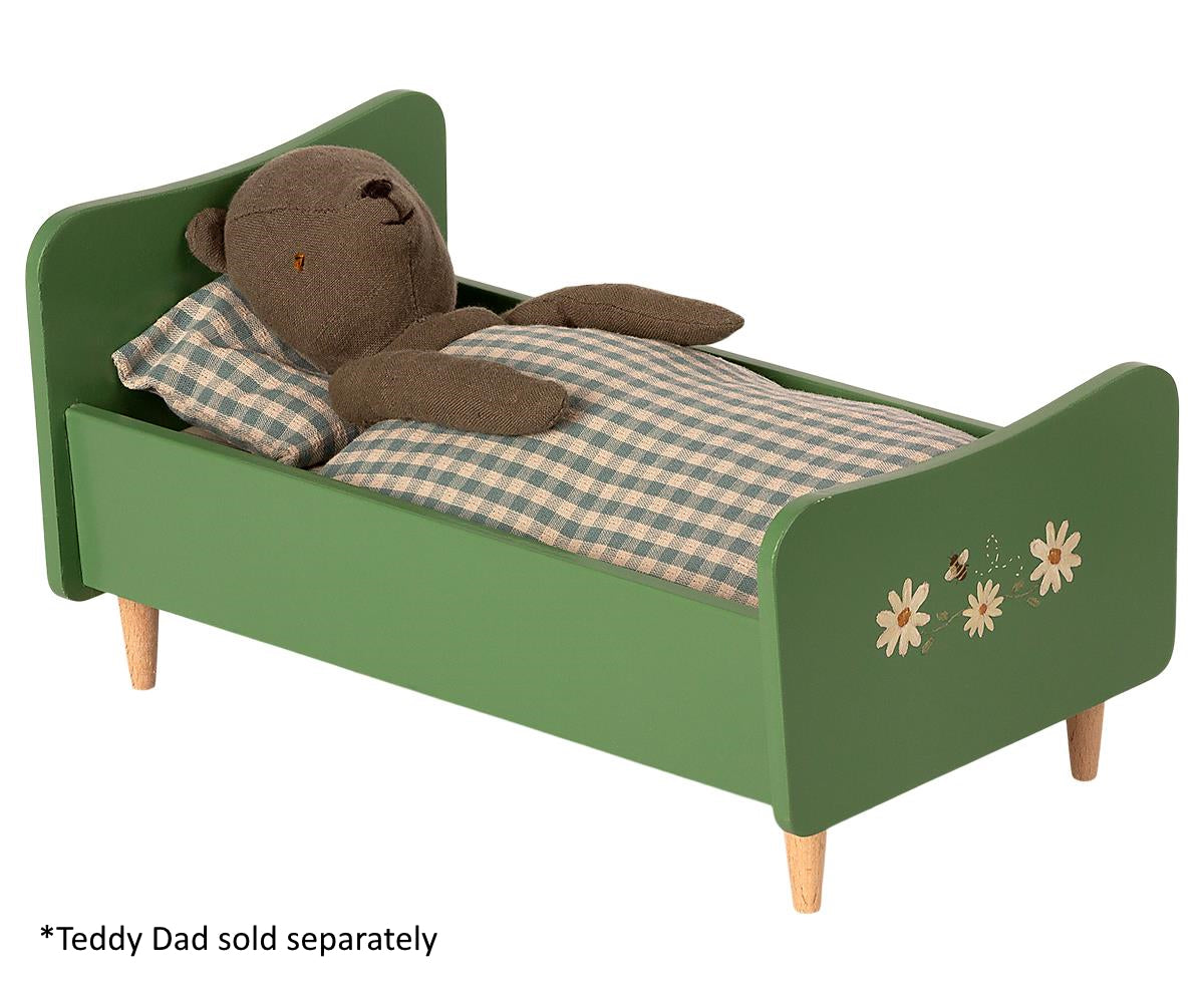 Maileg Wooden Bed Dusty Green for Teddy Dad