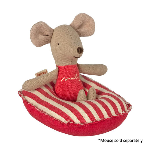 Maileg Mouse Rubber Boat Small red stripes