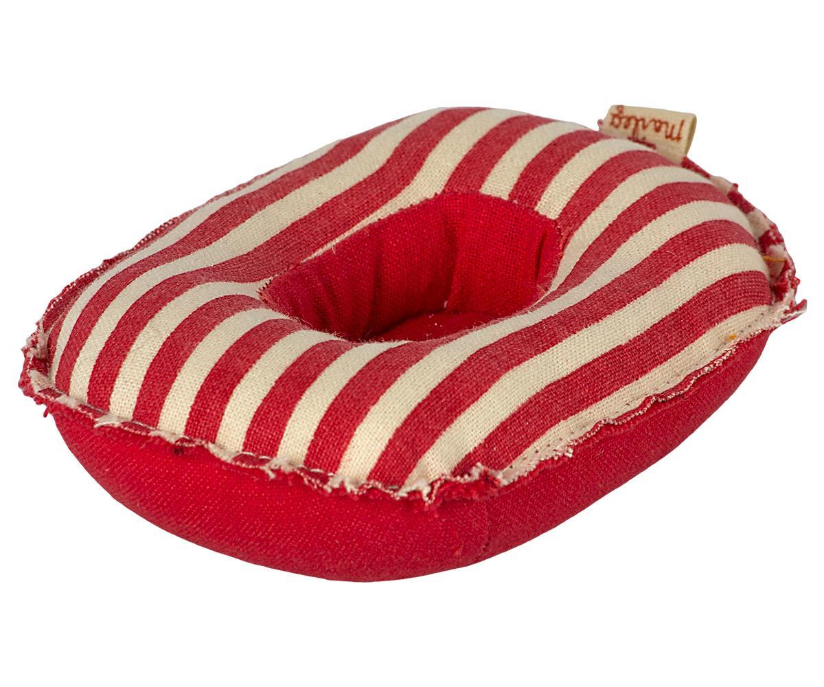 Maileg Mouse Rubber Boat Small red stripes