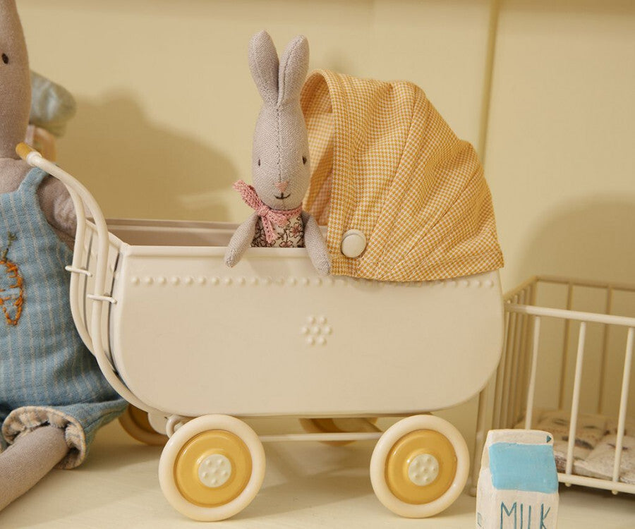 maileg-pram-micro-yellow