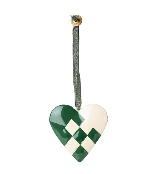 Maileg Metal Ornament Heart Green