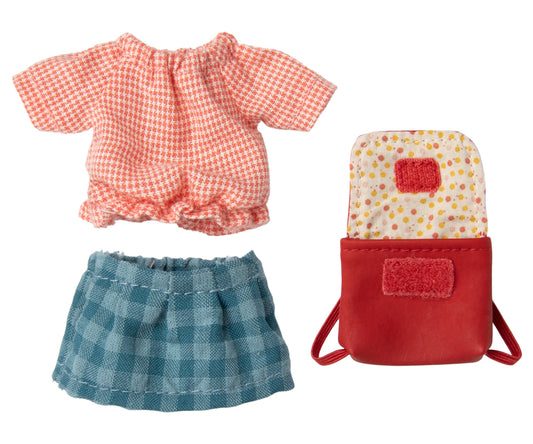 Maileg Clothes & Bag red for Big Sister Mouse