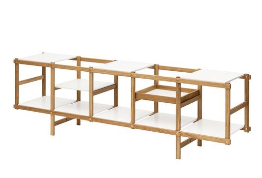 Frame Shelf Low oak-white