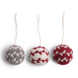 Gry & Sif Bauble Felt Ornaments 3pk
