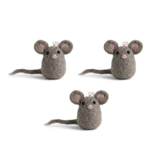 Gry & Sif Mouse Mini Felt Hanging Decoration 3pk