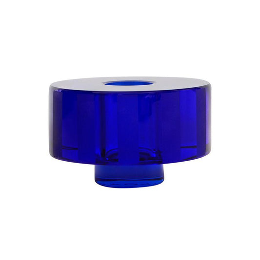 OYOY Graphic Glass Taper Candle Holder Blue