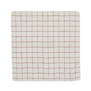 OYOY Grid Organic Cotton Napkin 2pk Red