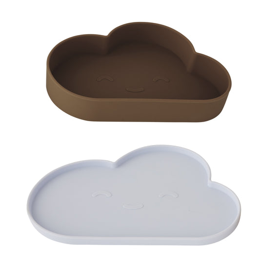 OYOY Cloud Silicone Kids Plate & Bowl Set Blue