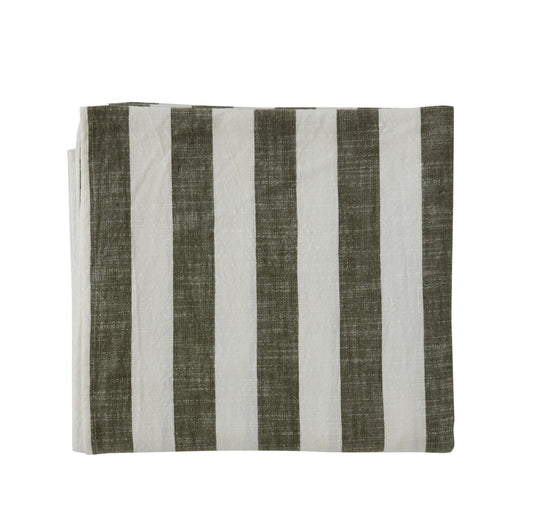 OYOY Striped Tablecloth 200x140 Olive