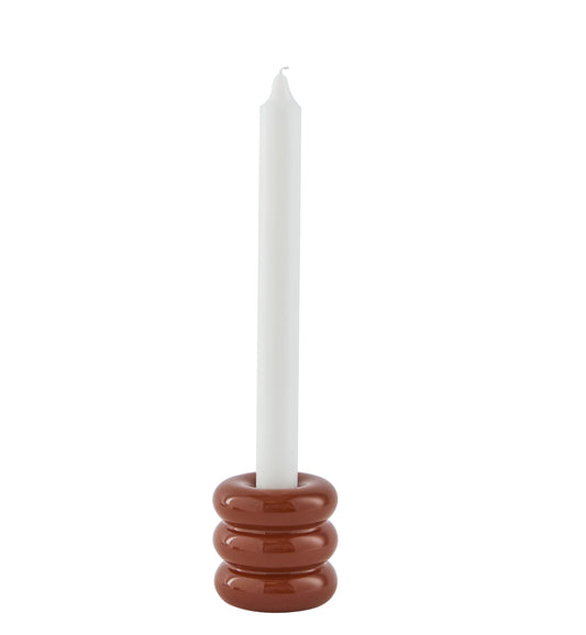 OYOY Savi Ceramic Candle Holder Tall Brown