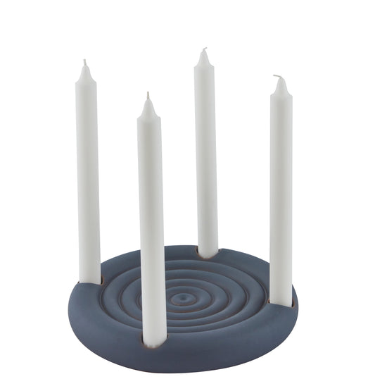 OYOY Savi Ceramic Advent Candle Holder Blue