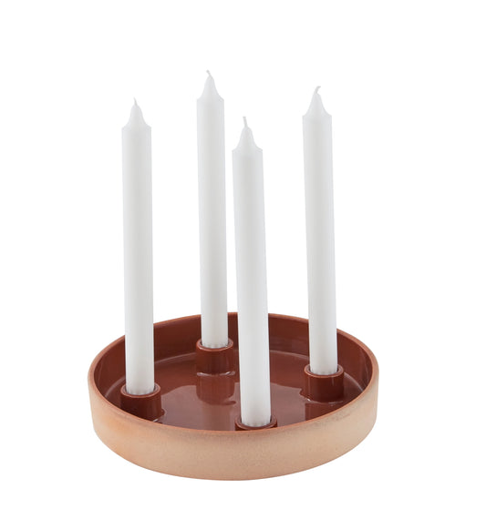 OYOY Hikari Ceramic Advent Candle Holder Brown