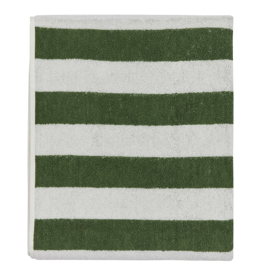 OYOY Raita Organic Cotton Bath Sheet Green-OffWhite