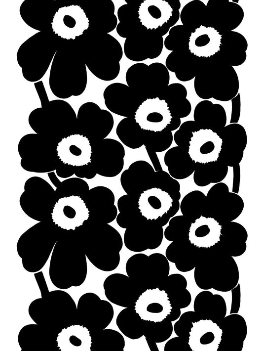 Marimekko-unikko-cotton-fabric-black