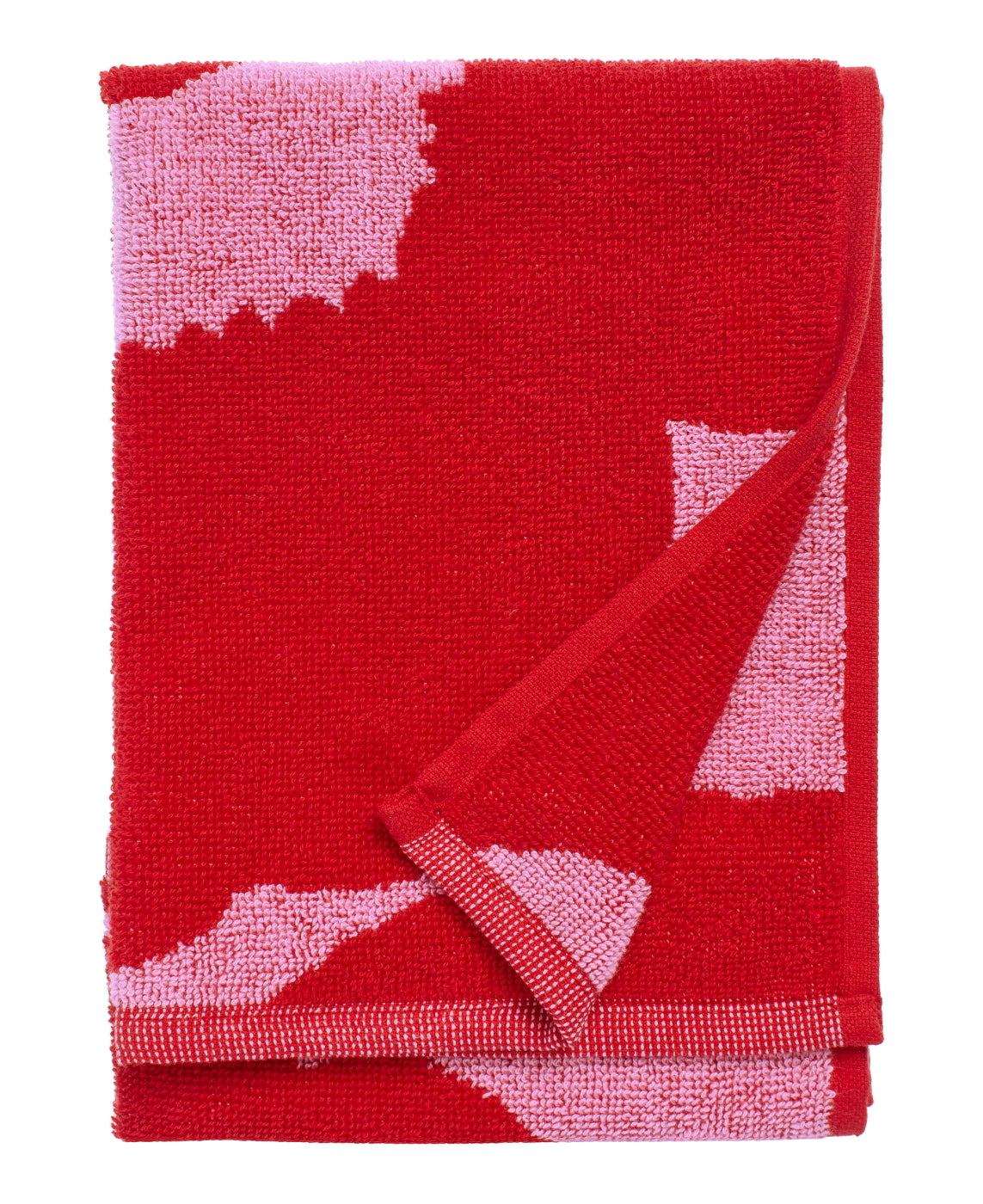 Marimekko-unikko-guest-towel-pink-red