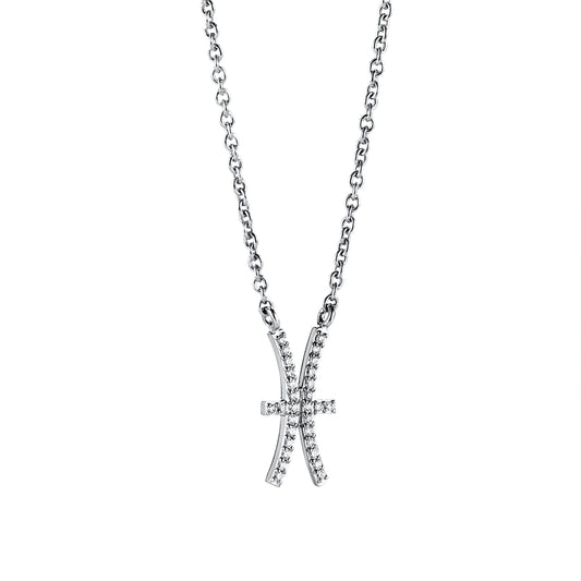 Double Trouble & Stars Necklace White Gold