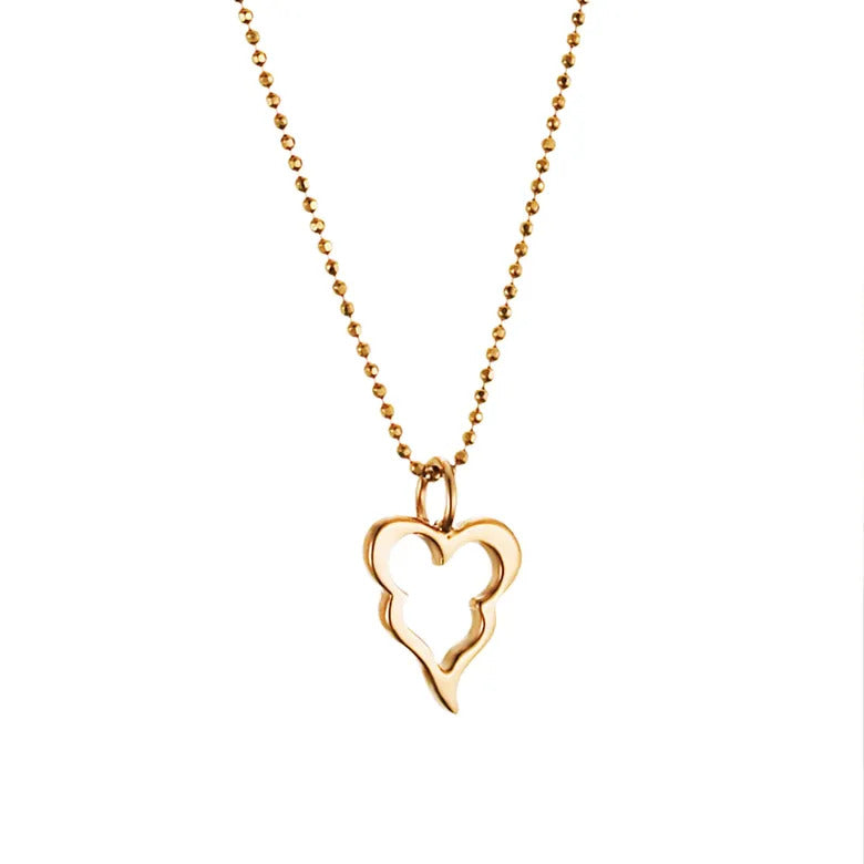 Little Crazy Heart Pendant Necklace Gold
