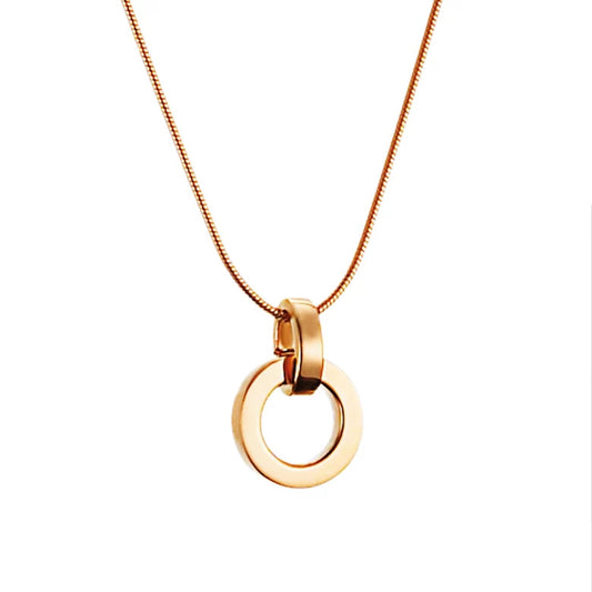 Ring Around Pendant Necklace Gold