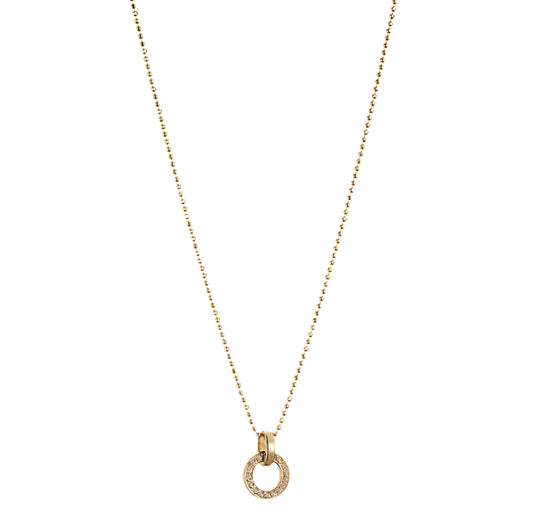Ring Around & Stars Pendant Necklace Gold