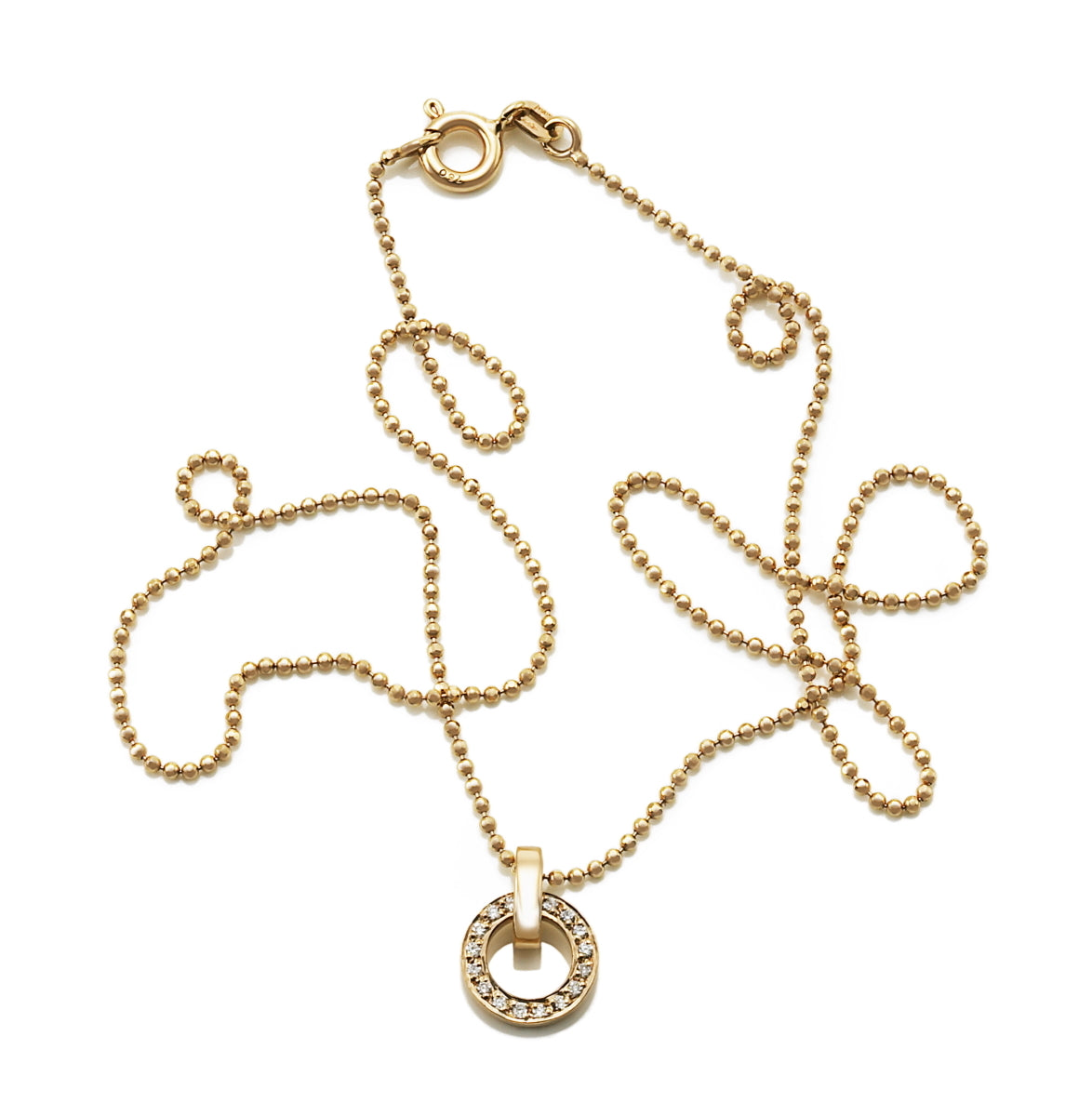 Ring Around & Stars Pendant Necklace Gold