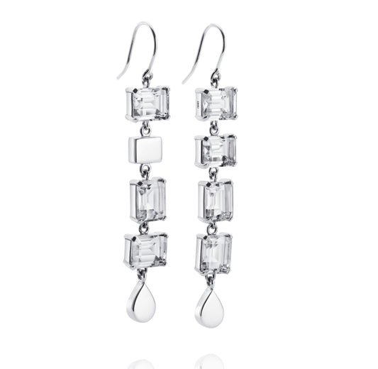 Crystal Fall Earrings Clear