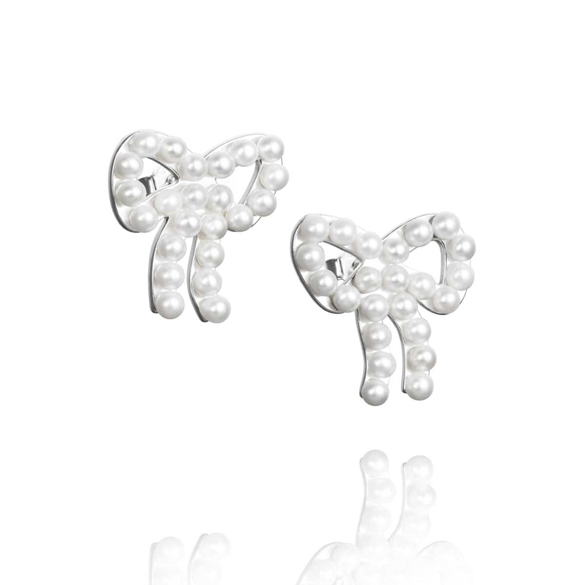 EfvaAttling-mini-pearls-bow-earrings