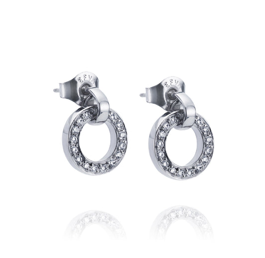 Ring Around & Stars Earrings White Gold