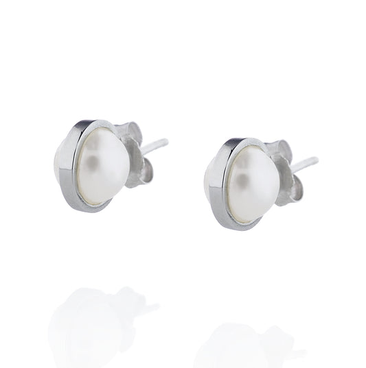 Day Pearl Earrings White Gold