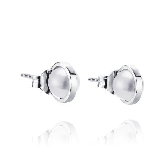 Little Day Pearl Studs White Gold