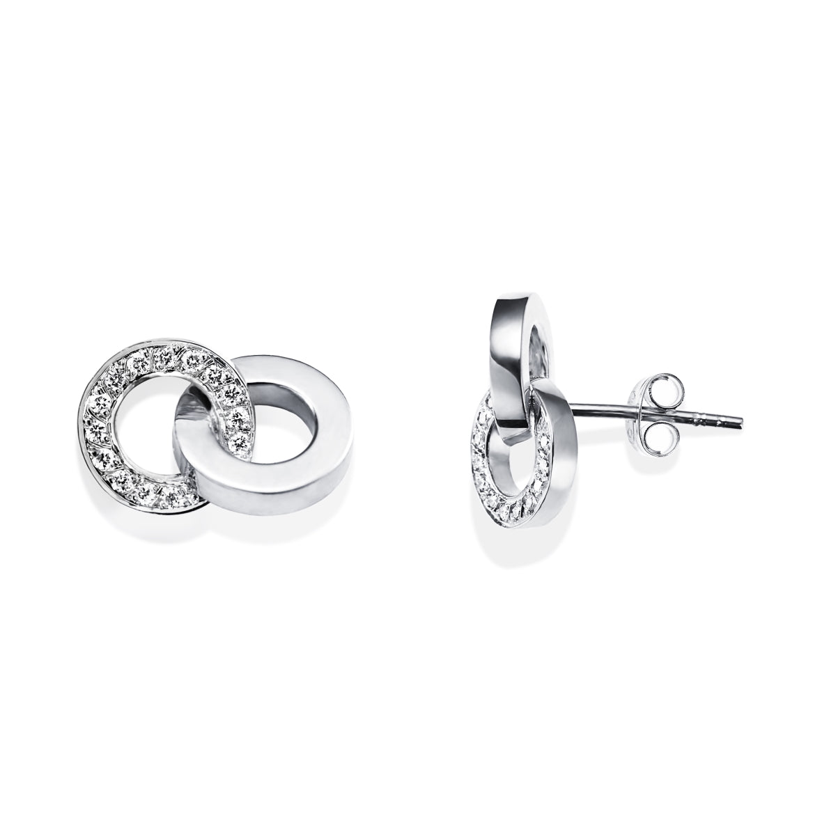 You & Me Earrings White Gold