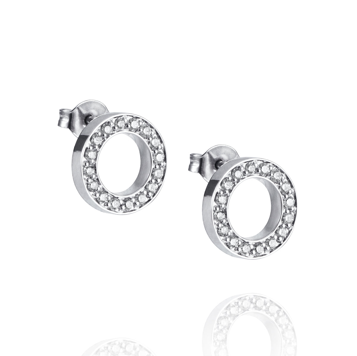 Circle Of Love Earrings White Gold