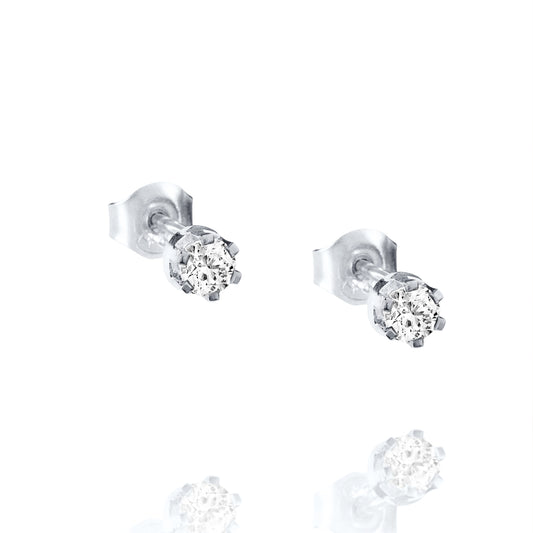 Crown & Stars Earrings White Gold 0.38ctw