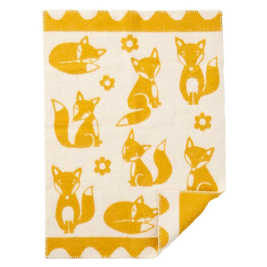 Klippan Foxes Wool Baby Blanket